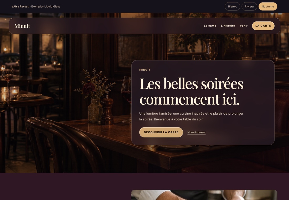 Aperçu du site Minuit, modèle Nocturne
