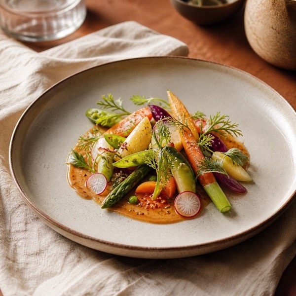 Illustration d’une assiette de restaurant soigneusement dressée
